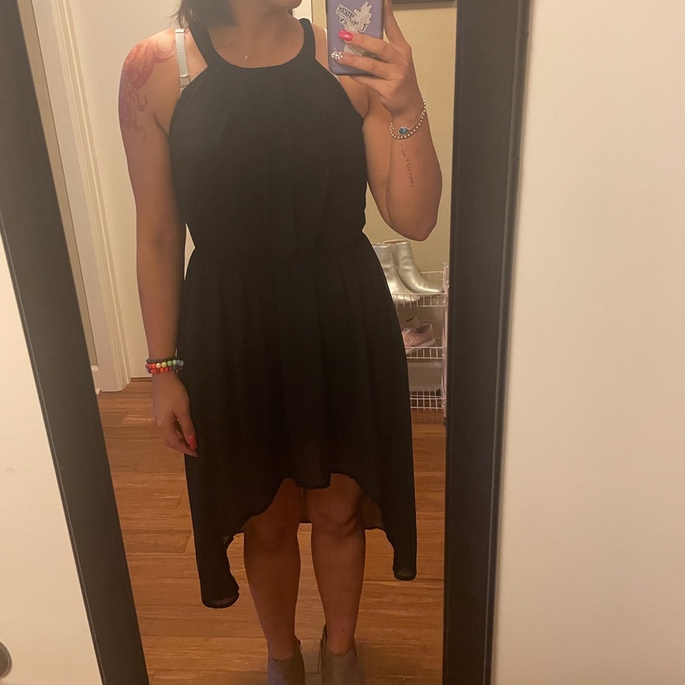 Scoop Halter Peacock Layered Dress
